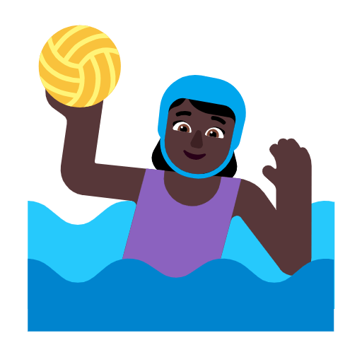 🤽🏿‍♀️ Emoji Mujer Jugando Al Waterpolo: Tono De Piel Oscuro en Microsoft Windows 11 23H2.