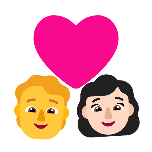 Emoji 🧑‍❤️‍👩🏻 Coppia Con Cuore: persona, Donna, Nessun tono della pelle, Carnagione Chiara su Microsoft Windows 11 23H2.