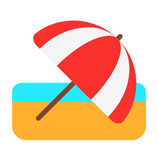 Emoji 🏖️ Spiaggia Con Ombrellone su Microsoft Windows 11 23H2.