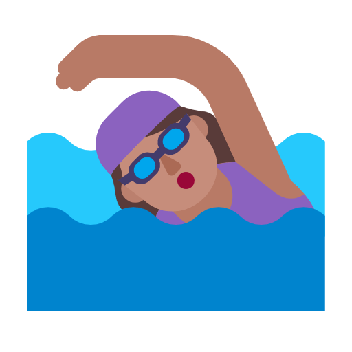 🏊🏽‍♀️ Emoji Mujer Nadando: Tono De Piel Medio en Microsoft Windows 11 23H2.