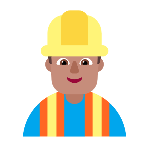 👷🏽‍♂️ Emoji Bauarbeiter: mittlere Hautfarbe Microsoft Windows 11 23H2.