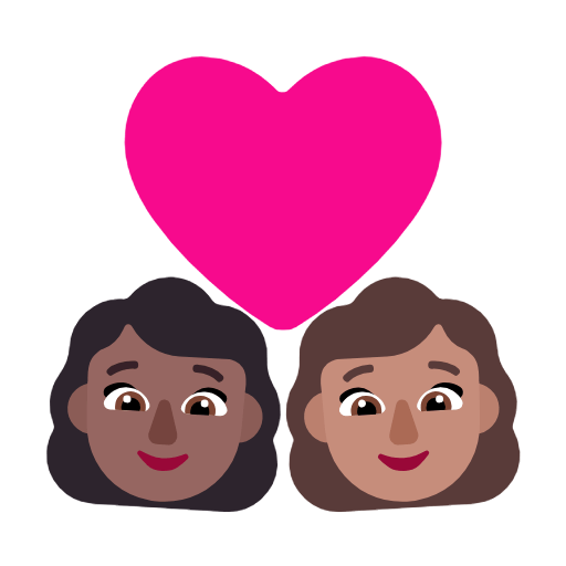 Emoji 👩🏾‍❤️‍👩🏽 Coppia Con Cuore - Donna: Carnagione Abbastanza Scura, Donna: Carnagione Olivastra su Microsoft Windows 11 23H2.
