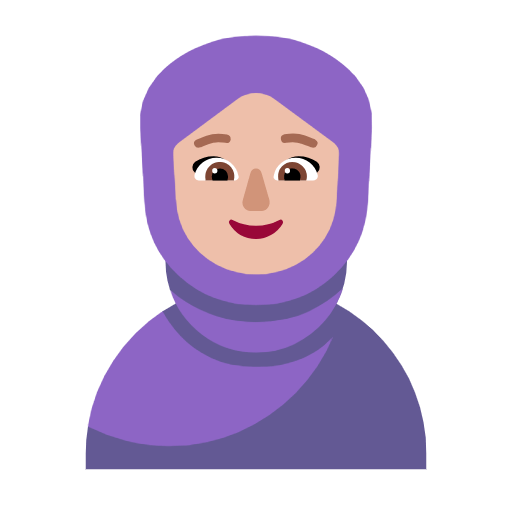🧕🏼 Emoji Mulher Com Véu: Pele Morena Clara na Microsoft Windows 11 23H2.