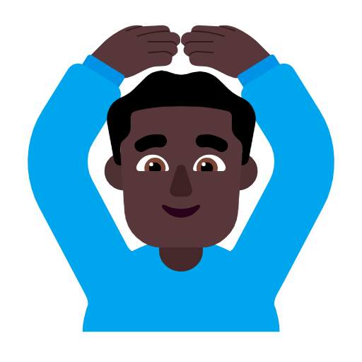Emoji 🙆🏿‍♂️ Uomo Con Gesto OK: Carnagione Scura su Microsoft Windows 11 23H2.