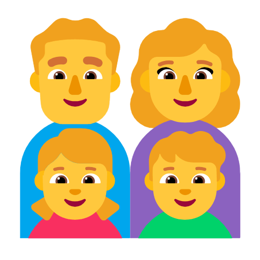 👨‍👩‍👧‍👦 Emoji Familie: Mann, Frau, Mädchen und Junge Microsoft Windows 11 23H2.