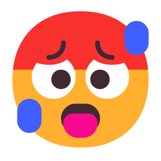 🥵 Emoji schwitzendes Gesicht Microsoft Windows 11 23H2.