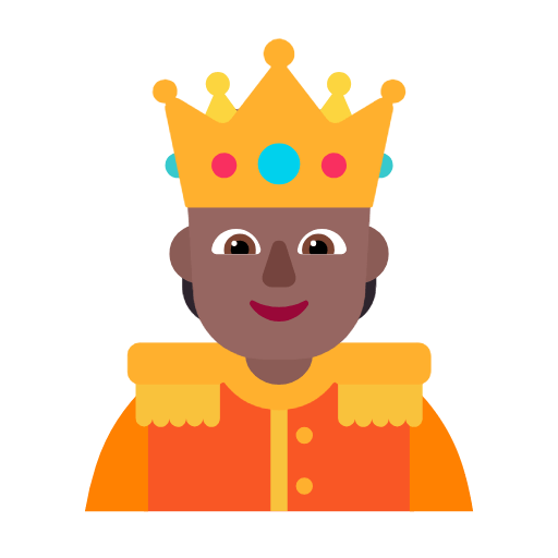 🫅🏾 Emoji Persona Con Corona: Tono De Piel Oscuro Medio en Microsoft Windows 11 23H2.