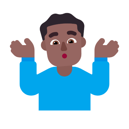 🤷🏾‍♂️ Emoji Hombre Encogido De Hombros: Tono De Piel Oscuro Medio en Microsoft Windows 11 23H2.