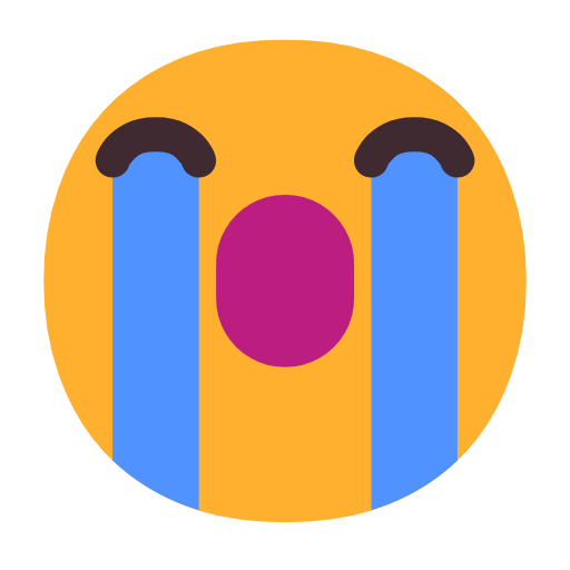 😭 Emoji Cara Llorando Fuerte en Microsoft Windows 11 23H2.