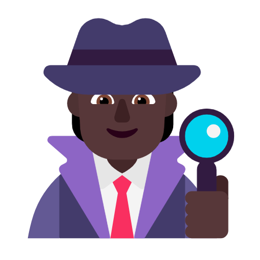 🕵🏿 Emoji Detektiv(in): dunkle Hautfarbe Microsoft Windows 11 23H2.