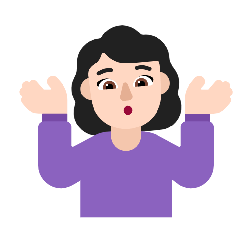 🤷🏻‍♀️ Emoji Mulher Dando De Ombros: Pele Clara na Microsoft Windows 11 23H2.