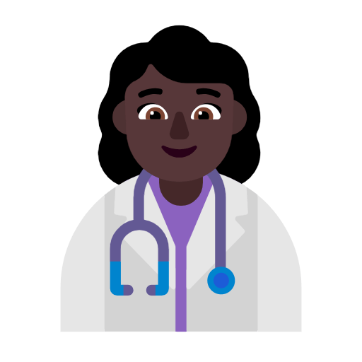 👩🏿‍⚕️ Emoji Profesional Sanitario Mujer: Tono De Piel Oscuro en Microsoft Windows 11 23H2.