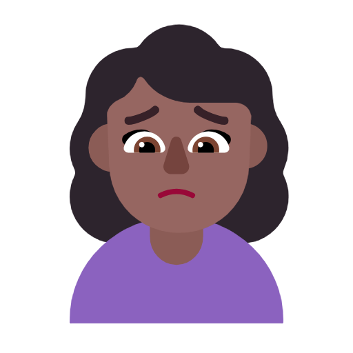 Emoji 🙍🏾‍♀️ Donna Corrucciata: Carnagione Abbastanza Scura su Microsoft Windows 11 23H2.