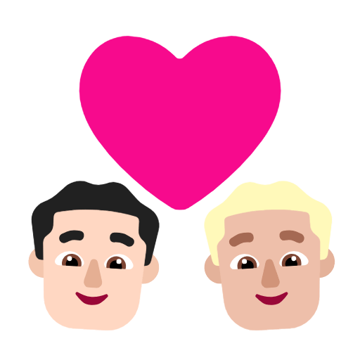 Emoji 👨🏻‍❤️‍👨🏼 Coppia Con Cuore - Uomo: Carnagione Chiara, Uomo: Carnagione Abbastanza Chiara su Microsoft Windows 11 23H2.