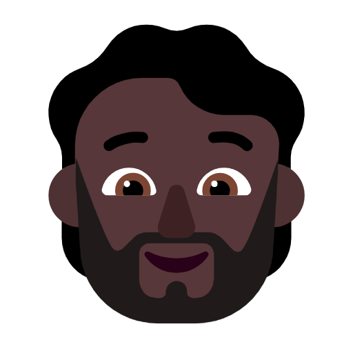 🧔🏿 Emoji  Pessoa: Pele Escura E Barba na Microsoft Windows 11 23H2.