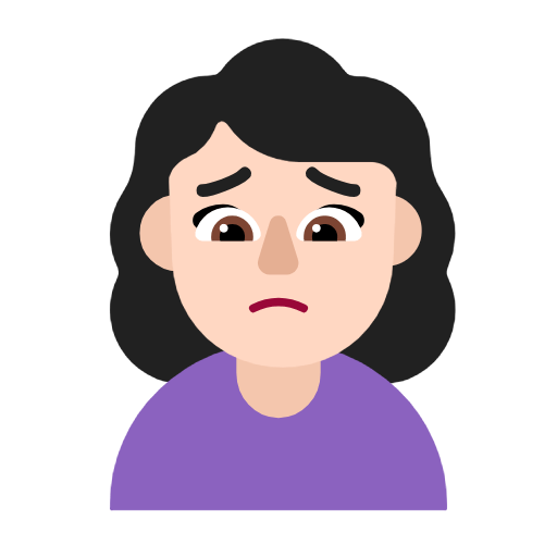 🙍🏻‍♀️ Emoji Mujer Frunciendo El Ceño: Tono De Piel Claro en Microsoft Windows 11 23H2.