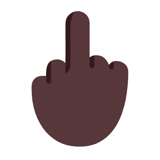 🖕🏿 Emoji Dedo Corazón Hacia Arriba: Tono De Piel Oscuro en Microsoft Windows 11 23H2.