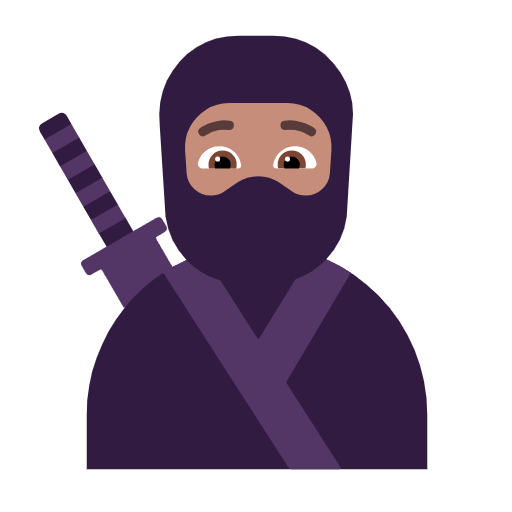 🥷🏽 Emoji Ninja: Tono De Piel Medio en Microsoft Windows 11 23H2.