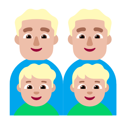 Emoji 👨🏼‍👨🏼‍👦🏼‍👦🏼 Famiglia - Uomo, Uomo, Bambino, Bambino: Carnagione Abbastanza Chiara su Microsoft Windows 11 23H2.