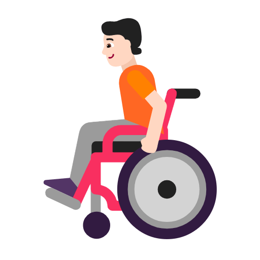 🧑🏻‍🦽 Emoji Persona en silla de ruedas manual: tono de piel claro en Microsoft Windows 11 23H2.
