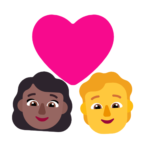 Emoji 👩🏾‍❤️‍🧑 Coppia Con Cuore: Donna, persona, Carnagione Abbastanza Scura, Nessun tono della pelle su Microsoft Windows 11 23H2.