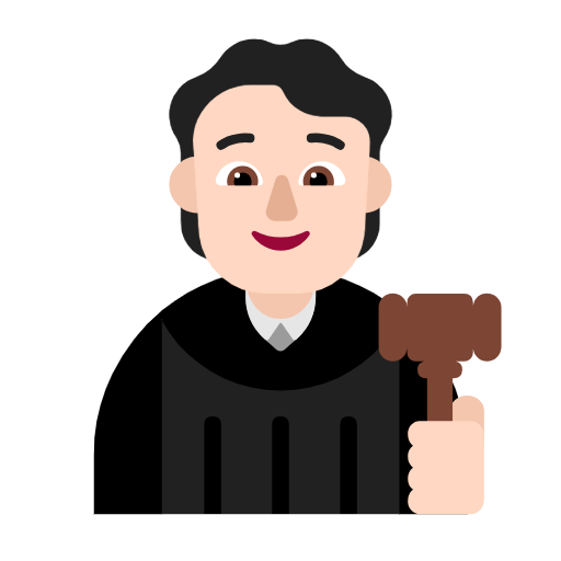Emoji 🧑🏻‍⚖️ Giudice: Carnagione Chiara su Microsoft Windows 11 23H2.