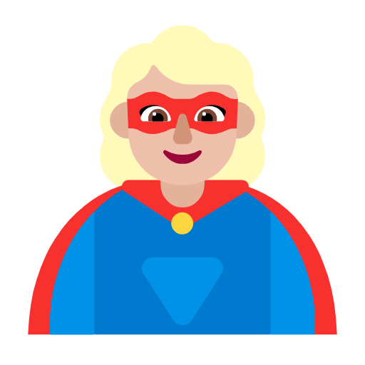 Emoji 🦸🏼‍♀️ Supereroina: Carnagione Abbastanza Chiara su Microsoft Windows 11 23H2.