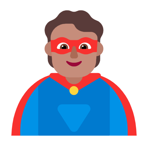 🦸🏽 Emoji Personaje De Superhéroe: Tono De Piel Medio en Microsoft Windows 11 23H2.