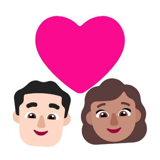 Emoji 👨🏻‍❤️‍👩🏽 Coppia Con Cuore - Uomo: Carnagione Chiara, Donna: Carnagione Olivastra su Microsoft Windows 11 23H2.