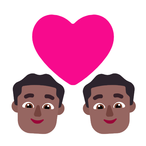 Emoji 👨🏾‍❤️‍👨🏾 Coppia Con Cuore - Uomo: Carnagione Abbastanza Scura, Uomo: Carnagione Abbastanza Scura su Microsoft Windows 11 23H2.