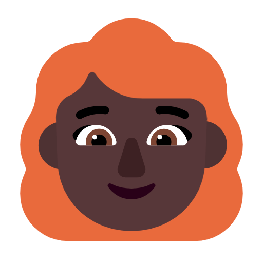 Emoji 👩🏿‍🦰 Donna: Carnagione Scura E Capelli Rossi su Microsoft Windows 11 23H2.