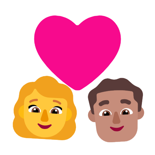 Émoji 👩‍❤️‍👨🏽 Couple Avec Cœur - Femme, Homme: Peau Légèrement Mate sur Microsoft Windows 11 23H2.