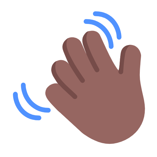 👋🏾 Emoji winkende Hand: mitteldunkle Hautfarbe Microsoft Windows 11 23H2.