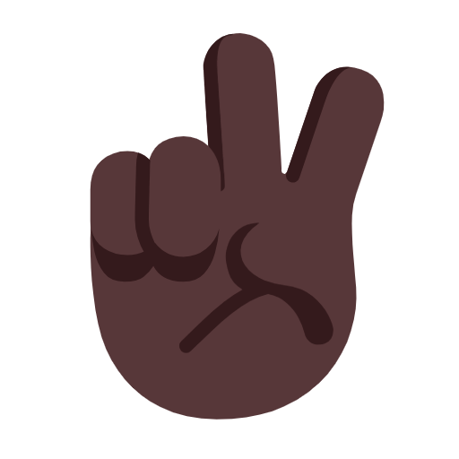 ✌🏿 Emoji Mão Em V De Vitória: Pele Escura na Microsoft Windows 11 23H2.