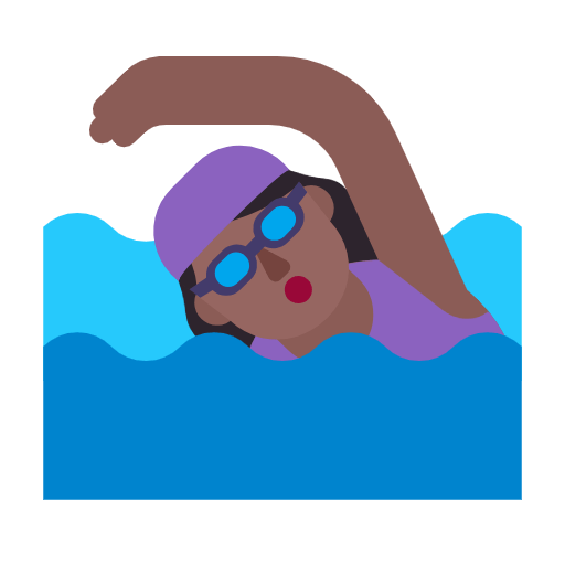 🏊🏾‍♀️ Emoji Mulher Nadando: Pele Morena Escura na Microsoft Windows 11 23H2.