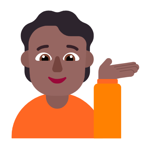 💁🏾 Emoji Persona De Mostrador De Información: Tono De Piel Oscuro Medio en Microsoft Windows 11 23H2.