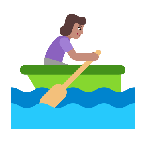 Emoji 🚣🏽‍♀️ Donna In Barca A Remi: Carnagione Olivastra su Microsoft Windows 11 23H2.