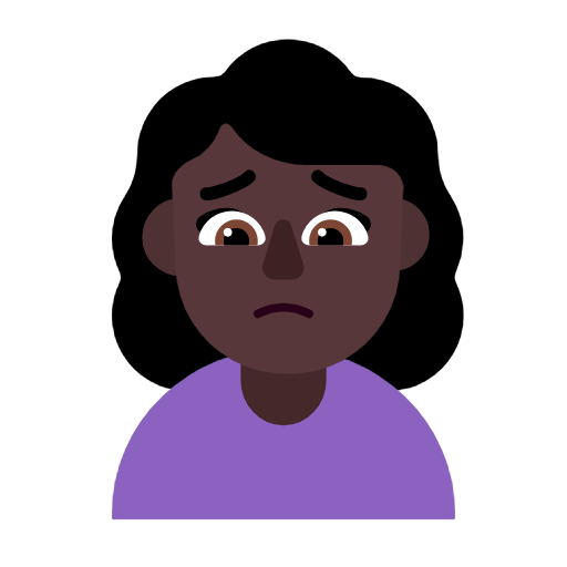 🙍🏿‍♀️ Emoji missmutige Frau: dunkle Hautfarbe Microsoft Windows 11 23H2.