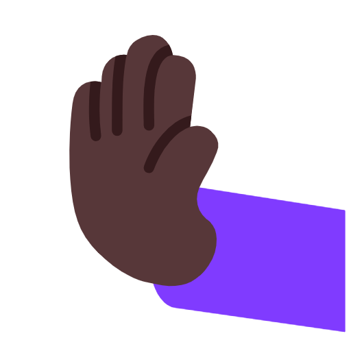 🫷🏿 Emoji Mão A Empurrar Para A Esquerda: Pele Escura na Microsoft Windows 11 23H2.