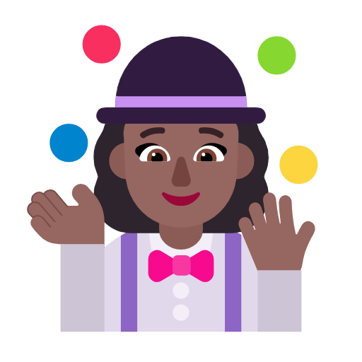 🤹🏾‍♀️ Emoji Jongleurin: mitteldunkle Hautfarbe Microsoft Windows 11 23H2.