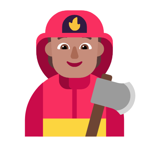 Emoji 🧑🏽‍🚒 Pompiere: Carnagione Olivastra su Microsoft Windows 11 23H2.
