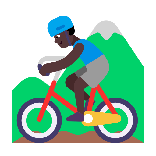 Emoji 🚵🏿‍♂️ Ciclista Uomo Di Mountain Bike: Carnagione Scura su Microsoft Windows 11 23H2.