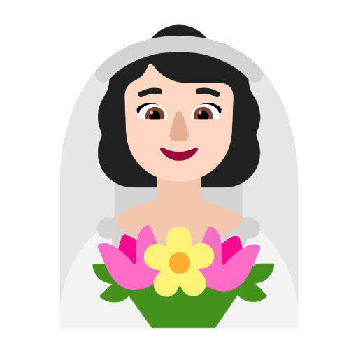 Emoji 👰🏻‍♀️ Donna con il velo: Carnagione Chiara su Microsoft Windows 11 23H2.