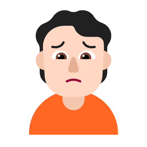 Emoji 🙍🏻 Persona Corrucciata: Carnagione Chiara su Microsoft Windows 11 23H2.
