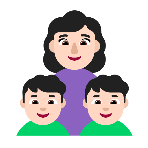 👩🏻‍👦🏻‍👦🏻 Emoji Familie - Frau, Junge, Junge: helle Hautfarbe Microsoft Windows 11 23H2.