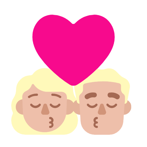 Emoji 👩🏼‍❤️‍💋‍👨🏼 Bacio Tra Coppia - Donna: Carnagione Abbastanza Chiara, Uomo: Carnagione Abbastanza Chiara su Microsoft Windows 11 23H2.