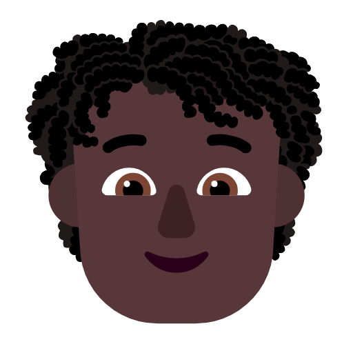 🧑🏿‍🦱 Emoji Persona: Tono De Piel Oscuro, Pelo Rizado en Microsoft Windows 11 23H2.