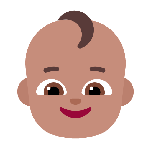 👶🏽 Emoji Bebê: Pele Morena na Microsoft Windows 11 23H2.