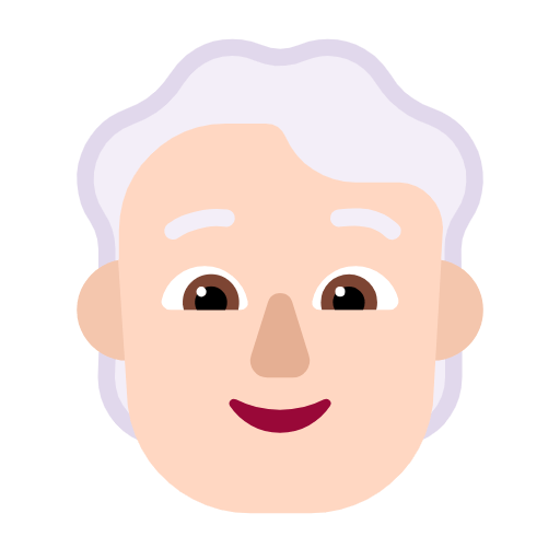 Emoji 🧑🏻‍🦳 Persona: Carnagione Chiara E Capelli Bianchi su Microsoft Windows 11 23H2.