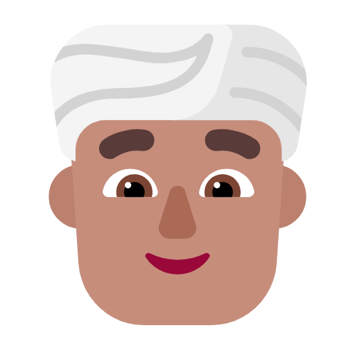 👳🏽‍♂️ Emoji Mann mit Turban: mittlere Hautfarbe Microsoft Windows 11 23H2.